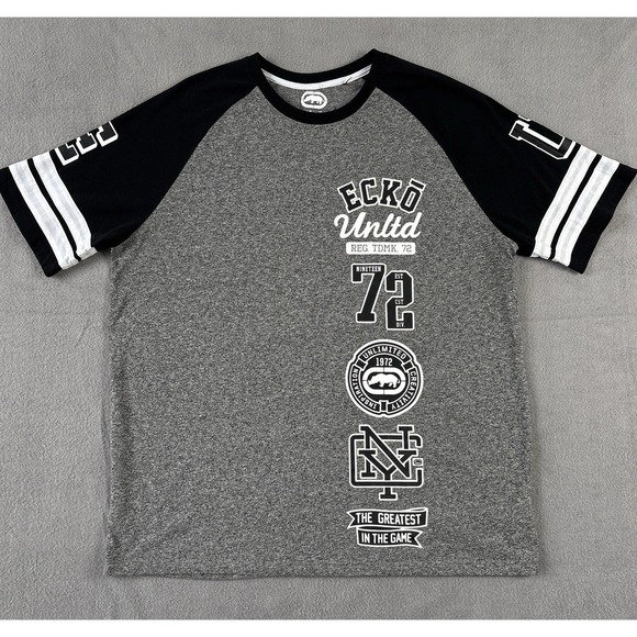 Ecko Unlimited Other - Ecko Unltd T-Shirt Men L Gray Black Graphic Tee Logo Streetwear 90s Vibe Y2K